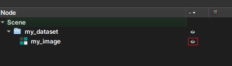 Location of the eye icon