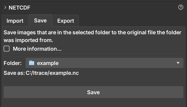 Aba de Salvamento do NetCDF