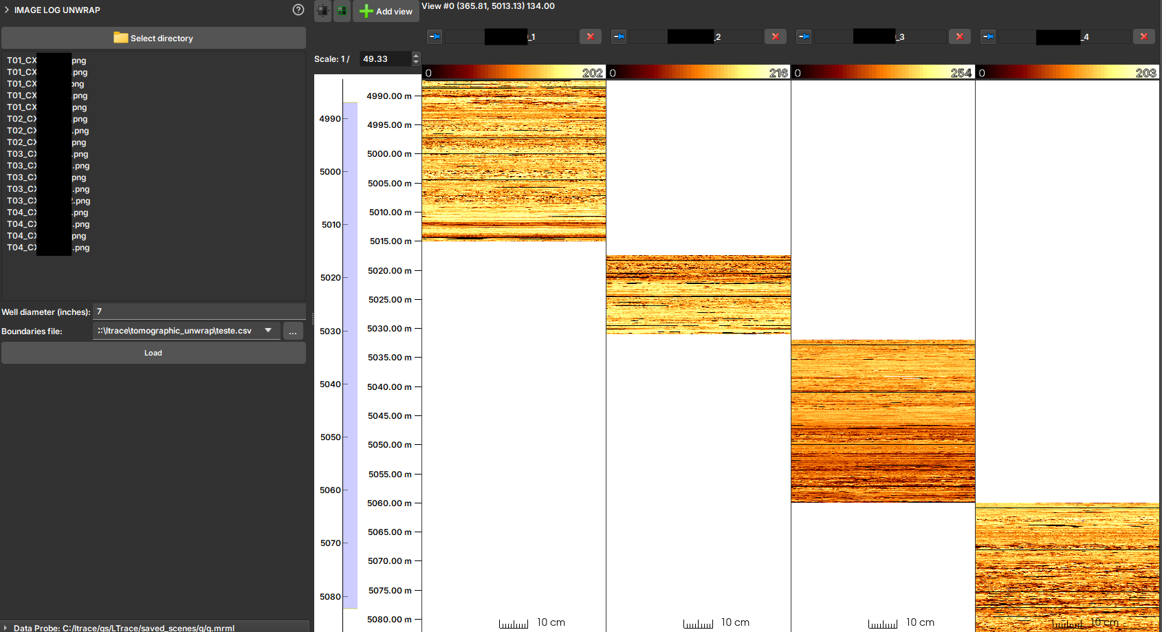 Example of loading and viewing profiles
